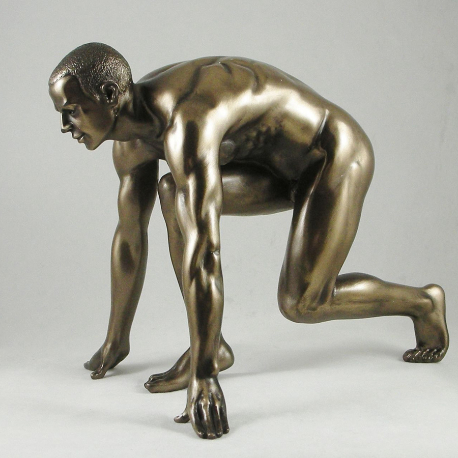 life size  nude man bronze sculpture